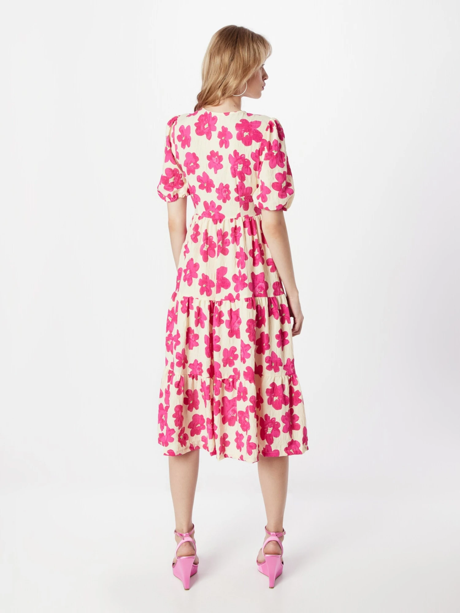 Monki Robes Midi Robe Femme Fuchsia 6 Monki Robes Midi Robe Femme Fuchsia – Image 4