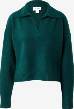Monki Pulls Basiques Pull-over Femme Vert Foncé