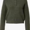 Monki Pulls Basiques Pull-over Femme Kaki -Monki 0abfe9c1be007ad0a1aa32a869fc5624