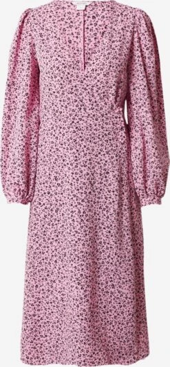 Monki Robes Midi Robe Femme Rose Ancienne