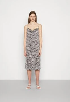 Monki Robe De Soirée - White Dusty Light/Black