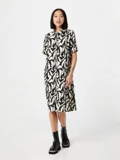 Monki Robes Fluides Robe-chemise Femme Blanc -Monki 11427d7eba7017db046ef161f30fef34