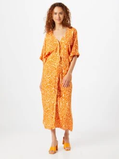 Monki Robes Midi Robe Femme Orange / Orange Clair -Monki 13e00fa1ff6086b0b7f0aa01ec5aecee