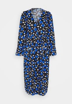 Monki Robe Chemise - Dark Blue/Multi-Coloured -Monki 191b879554744160934551ba9d110484