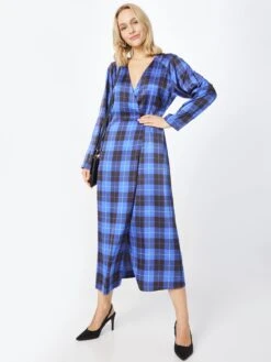 Monki Robes Midi Robe Femme Bleu -Monki 19567b94e5b6f02c6dfeb0179364abdf