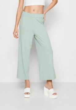 Monki Pantalon Classique - Green Dusty Light
