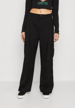 Monki Pantalon Cargo - Black Dark