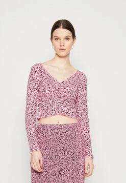 Monki T-Shirt À Manches Longues - Pink