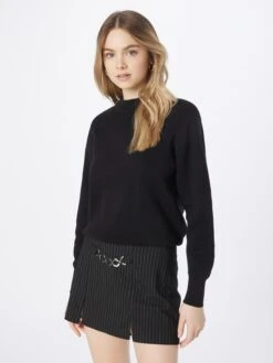 Monki Pulls Basiques Pull-over Femme Noir -Monki 377db9df0484f581af400aba67594957