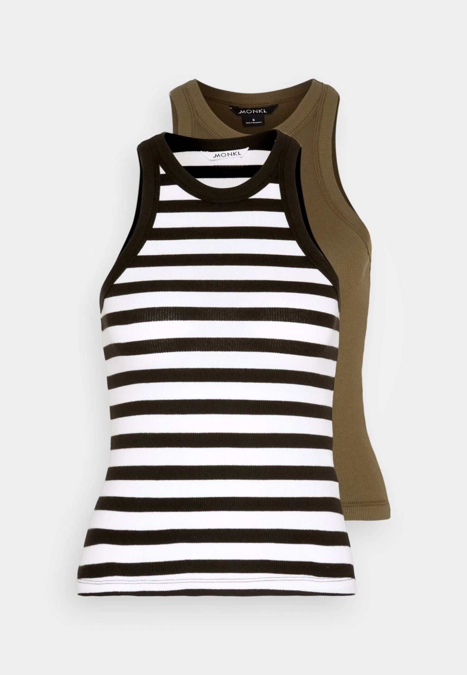 Monki Débardeur - White Light/Black And Green Khaki 8 Monki Débardeur - White Light/Black And Green Khaki – Image 6