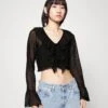 Monki Blouse - Black Dark Solid