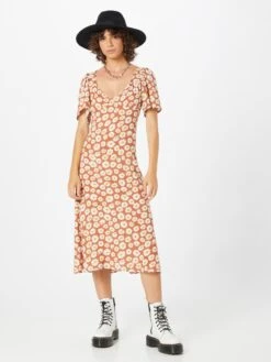 Monki Robes Midi Robe Femme Noisette -Monki 40e1ba8a1c32cb78d4cfaccab22ebdae