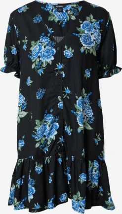 Monki Robes Fluides Robe-chemise Femme Bleu Marine / Azur