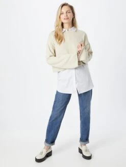 Monki Pulls Basiques Pull-over Femme Blanc -Monki 445560aff6535c3efc5d622681d4df58