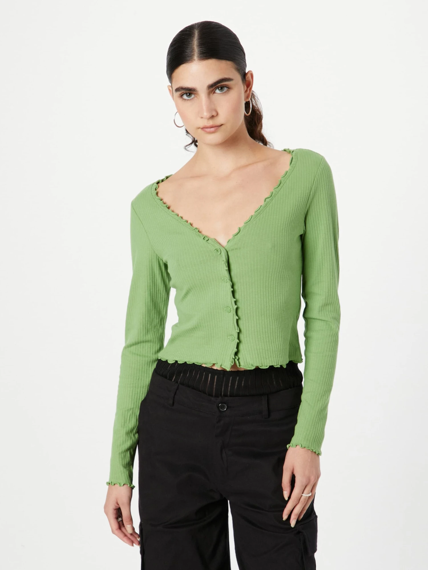 Monki Gilets Cardigan Femme Vert Clair 5 Monki Gilets Cardigan Femme Vert Clair – Image 3