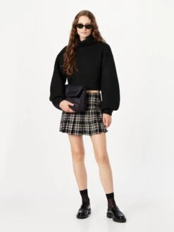 Monki Pulls à Col Roulé Pull-over Femme Noir -Monki 45c1223a7113643eadd711ba06adfbb7