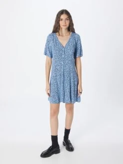 Monki Robes Fluides Robe-chemise Femme Bleu Clair -Monki 46241bfefa51189e66d60387030e2256