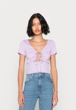 Monki T-Shirt Basique - Lilac Purple Light