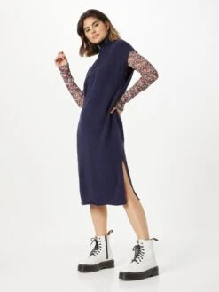 Monki Robes Midi Robe Femme Bleu Marine -Monki 4e4eda88cac817c64bb85ad2ecbccb4c