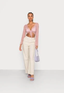 Monki T-Shirt À Manches Longues - Lilac Purple Light -Monki 56ec1ec0942f499f96b19afd8bd7c1b1