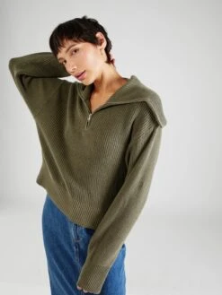 Monki Pulls à Col Roulé Pull-over Femme Olive -Monki 575279f1350f649c1762c3449247afae