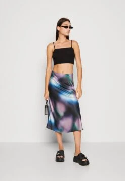 Monki Jupe Trapèze - Blue Dark -Monki 594bef0826ec402aaec613acfcdc5c76