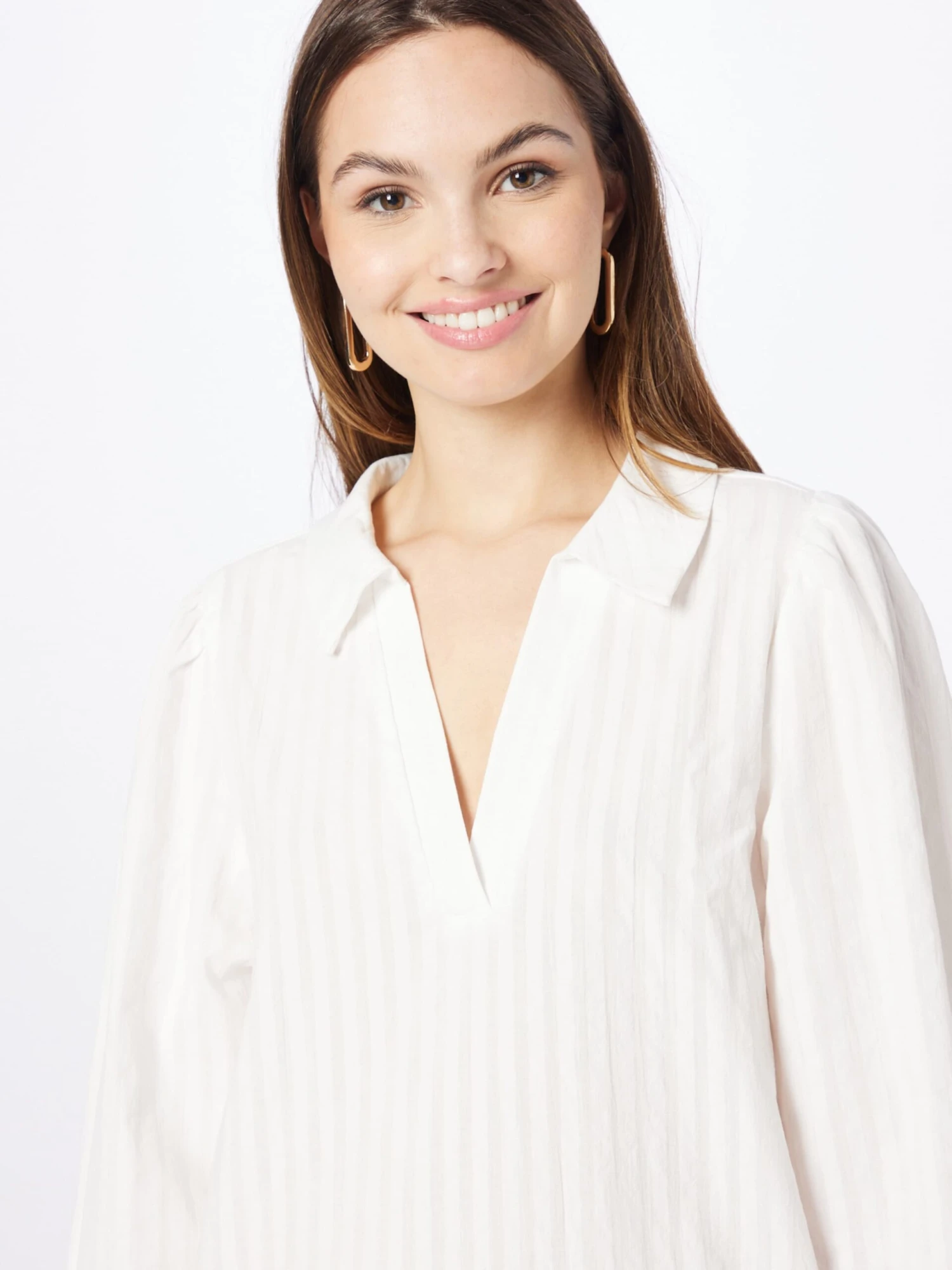 Monki Robes Fluides Robe-chemise Femme Blanc / Blanc Cassé 4 Monki Robes Fluides Robe-chemise Femme Blanc / Blanc Cassé – Image 2