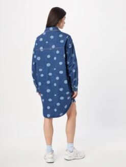 Monki Robes Fluides Robe-chemise Femme Bleu Fumé -Monki 5f04f09756203841feb2aa61292bd31b