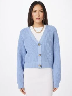 Monki Gilets Cardigan Femme Bleu Clair -Monki 5f73acdd2f4be6ee30e0f35c1a01dc44