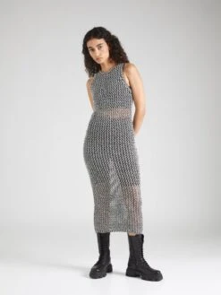 Monki Robes Robes En Maille Femme Gris -Monki 605b16f09d67fa04460333587a9f08e2
