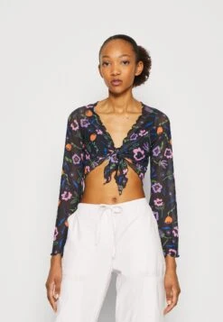 Monki T-Shirt À Manches Longues - Orange Medium