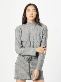 Monki Pulls Maille Fine Pull-over Femme Gris -Monki 6273991e6a7ec33b774b2cf680697df5