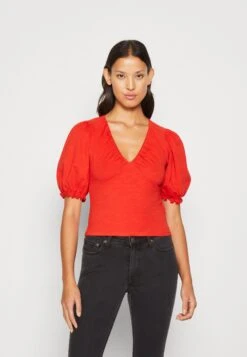 Monki T-Shirt Imprimé - Bright Red
