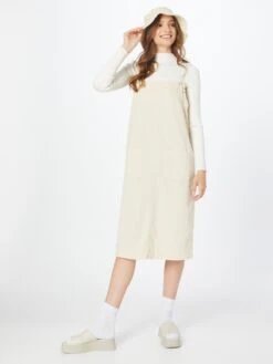 Monki Robes Midi Robe Femme Crème -Monki 6438dbf6faa115770a93d4d106138a09