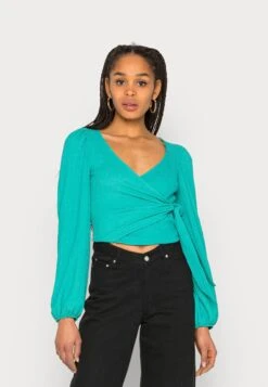 Monki T-Shirt À Manches Longues - Green Medium