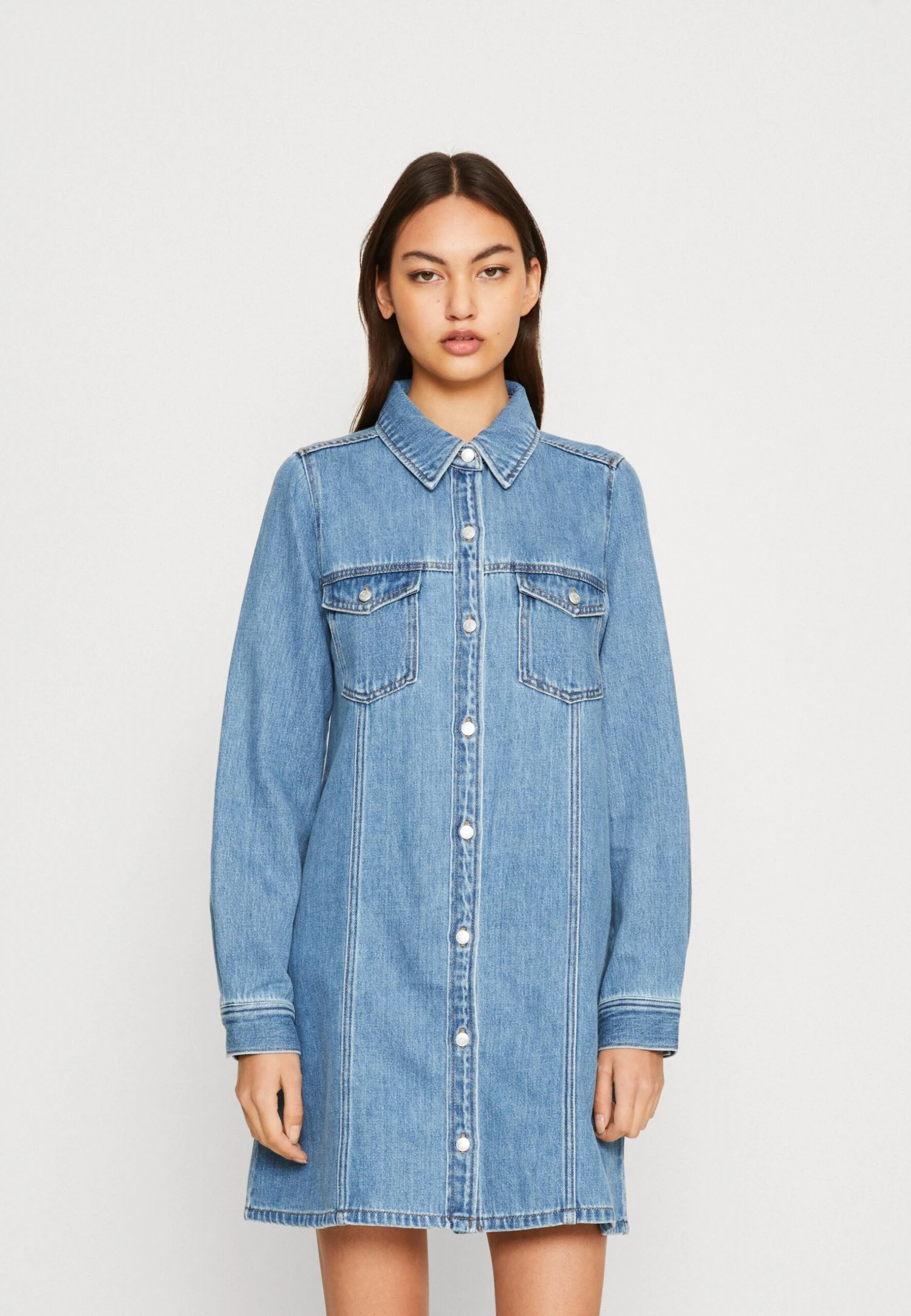 Monki Robe En Jean - Blue Medium Dusty 3 Monki Robe En Jean - Blue Medium Dusty