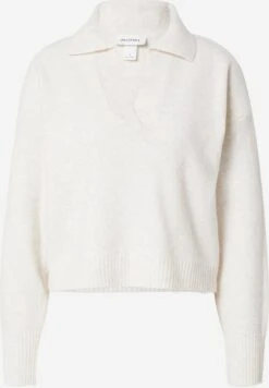 Monki Pulls Basiques Pull-over Femme Blanc Cassé