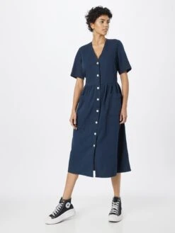 Monki Robes Fluides Robe-chemise Femme Bleu Foncé 9 Monki Robes Fluides Robe-chemise Femme Bleu Foncé -Monki 7b3d2caaeb37f95b25f577f879770407