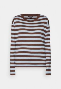 Monki T-Shirt À Manches Longues - Brown/Blue -Monki 7bd68cdb815148efb55d164e2d956324