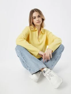 Monki Pulls Basiques Pull-over Femme Jaune Clair -Monki 7bff9b80c443f2592b4db31b5d17a3ea