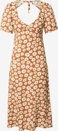 Monki Robes Midi Robe Femme Noisette