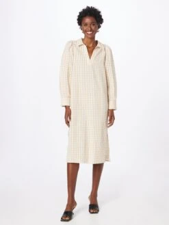 Monki Robes Fluides Robe-chemise Femme écru -Monki 844677ab1b4d30715fea84c97a168134