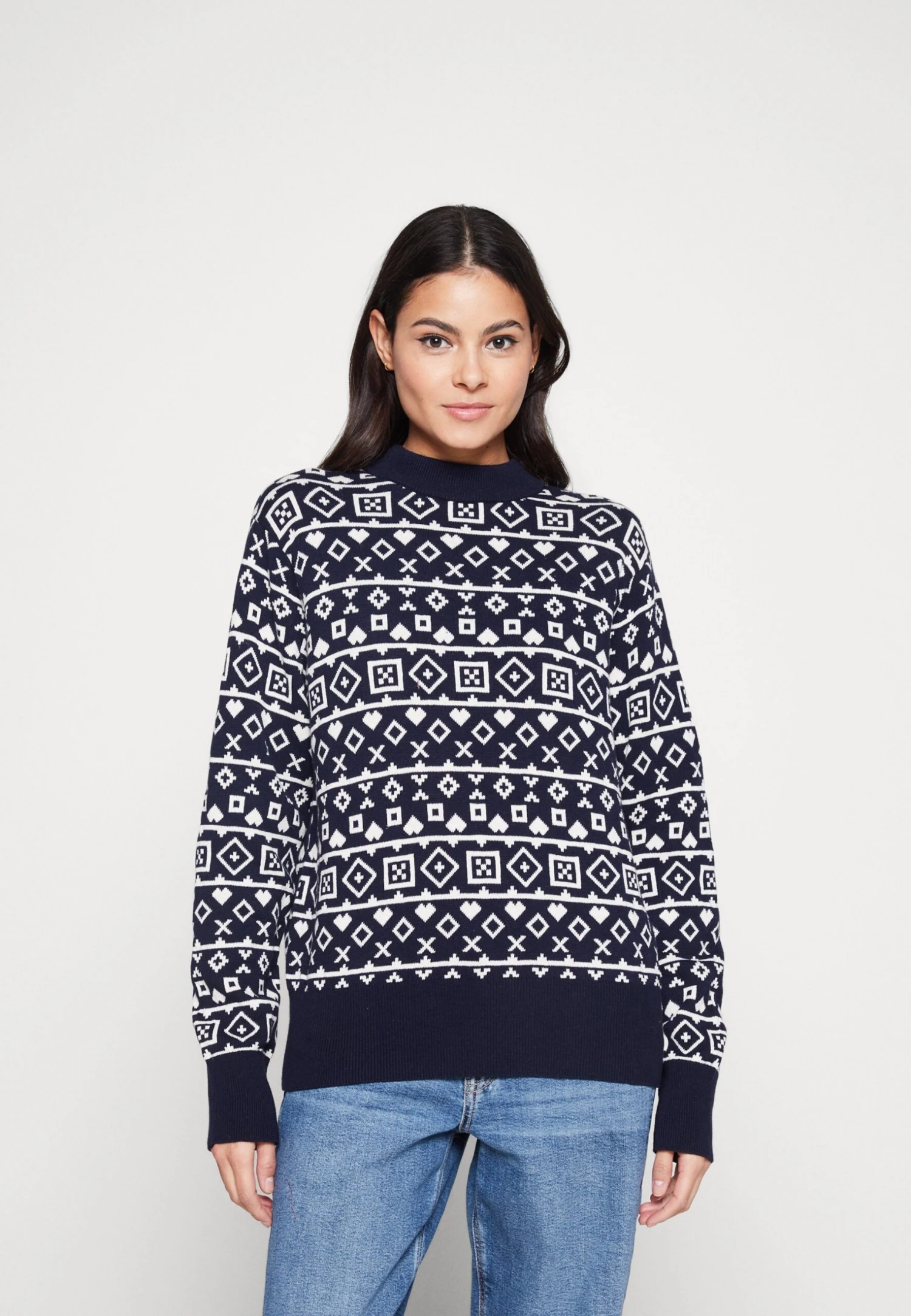 Monki Christmas - Pullover - Blue/White 3 Monki Christmas - Pullover - Blue/White