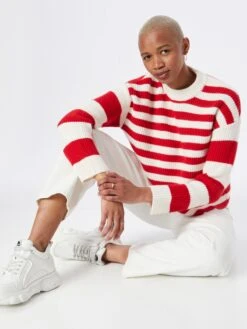 Monki Pulls Maille Fine Pull-over Femme Rouge -Monki 884e3e51306fa06ed95be942a4e90617