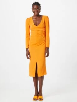 Monki Robes Midi Robe Femme Orange -Monki 886a6890bcacca7ade9670b559fdca82