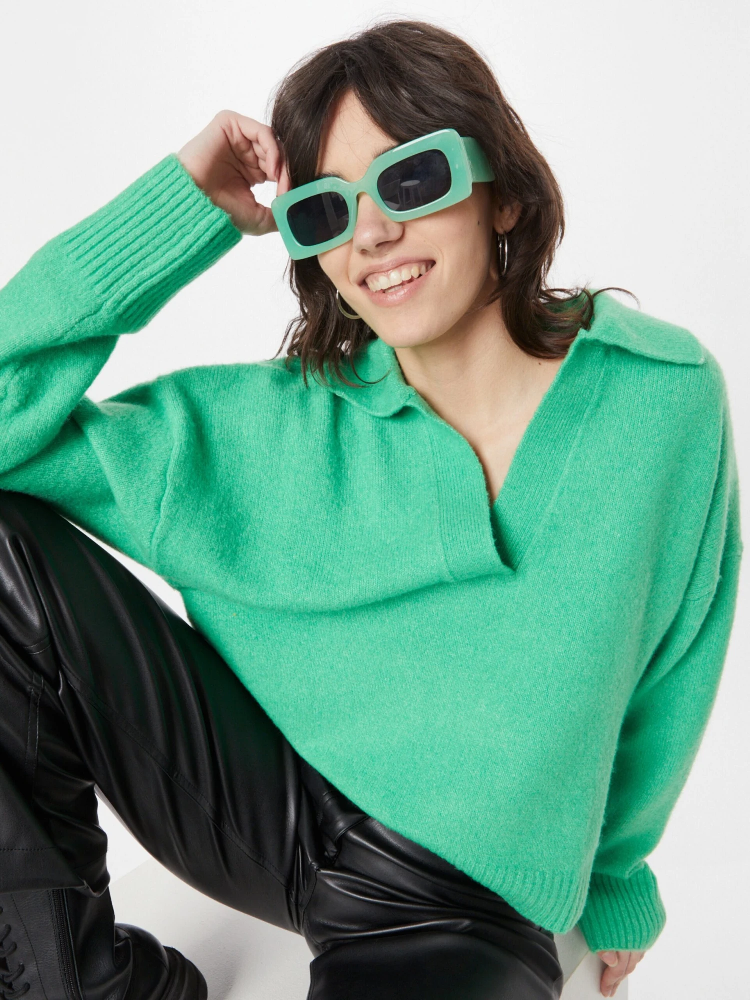 Monki Pulls Basiques Pull-over Femme Vert 4 Monki Pulls Basiques Pull-over Femme Vert – Image 2