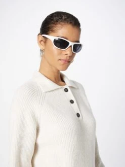 Monki Pulls Maille Fine Pull-over Femme Blanc Chiné -Monki 8d855ecc82886a173a1320aa0e18d8c8