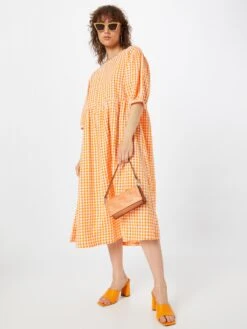 Monki Robes Midi Robe Femme Mandarine -Monki 9204244701fba98e6786abdcfa4a8135