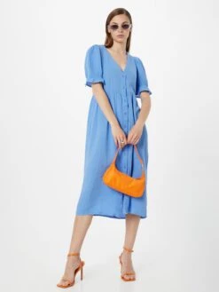 Monki Robes Fluides Robe-chemise Femme Bleu -Monki 93deee0533ddf54a793789ac446b822c