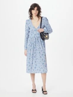 Monki Robes Midi Robe Femme Bleu / Bleu Pastel -Monki 9505d433eaf683bd7fec9c2d3c868d4e